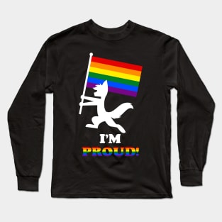 "I'M PROUD" Furry Gay Flag Long Sleeve T-Shirt